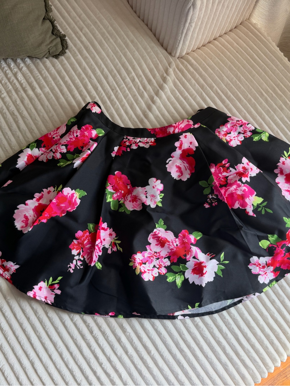Pink Floral Print Skirt